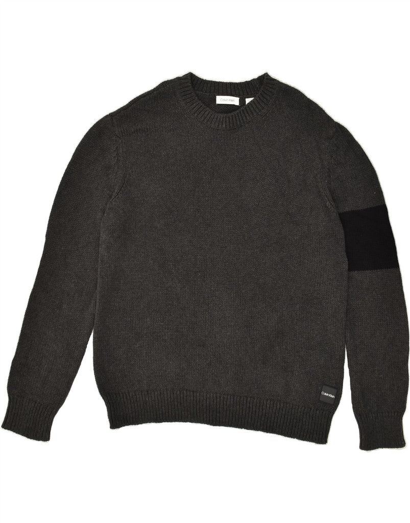 CALVIN KLEIN Mens Crew Neck Jumper Sweater XL Grey Cotton | Vintage Calvin Klein | Thrift | Second-Hand Calvin Klein | Used Clothing | Messina Hembry 