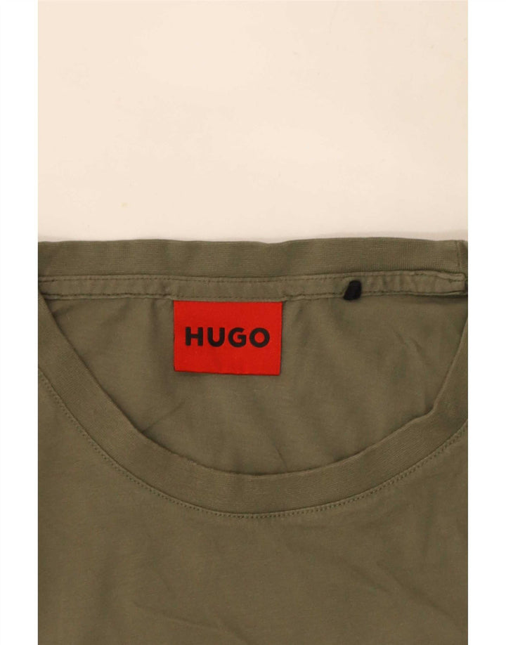 Hugo Boss Mens Graphic T-Shirt Top Large Khaki