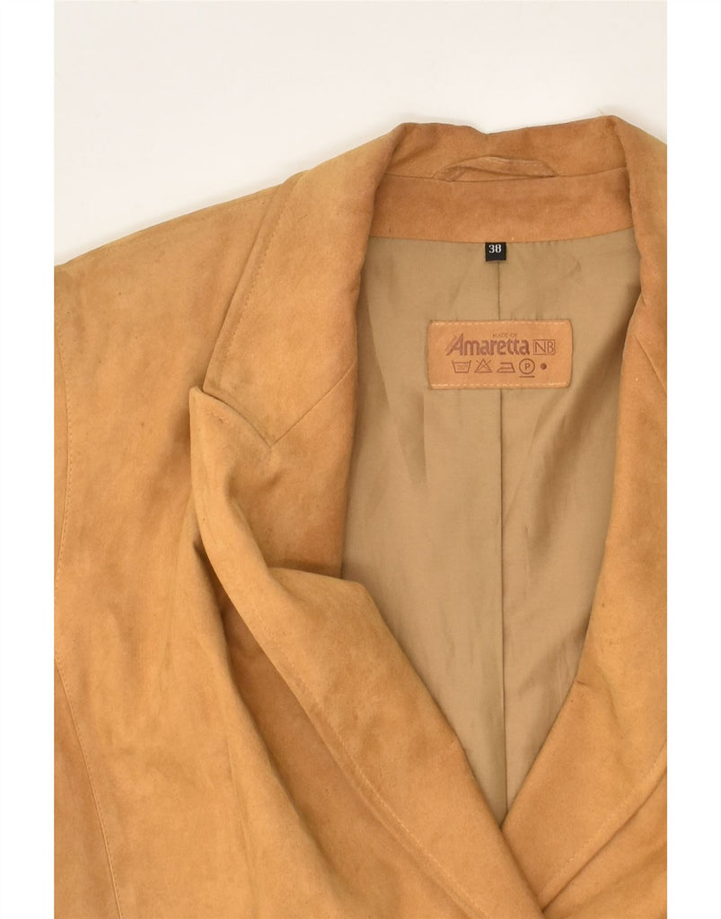 VINTAGE Womens Suede Double Breasted Blazer Jacket EU 38 Medium Brown | Vintage Vintage | Thrift | Second-Hand Vintage | Used Clothing | Messina Hembry 