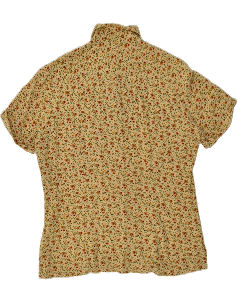 BALLOON Womens Loose Fit Short Sleeve Shirt EU 40 Medium Brown Floral Silk | Vintage Balloon | Thrift | Second-Hand Balloon | Used Clothing | Messina Hembry 