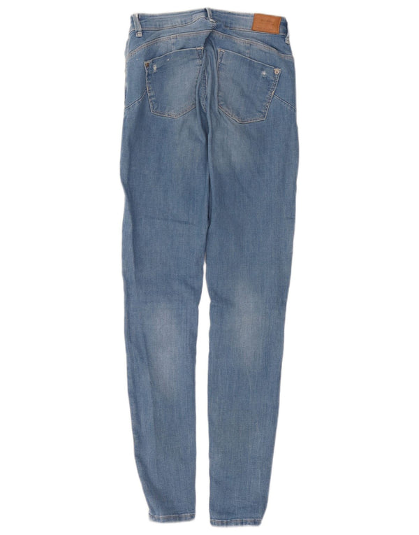 Bershka Womens Distressed Skinny Jeans EU 36 XS W26 L30 Blue Cotton