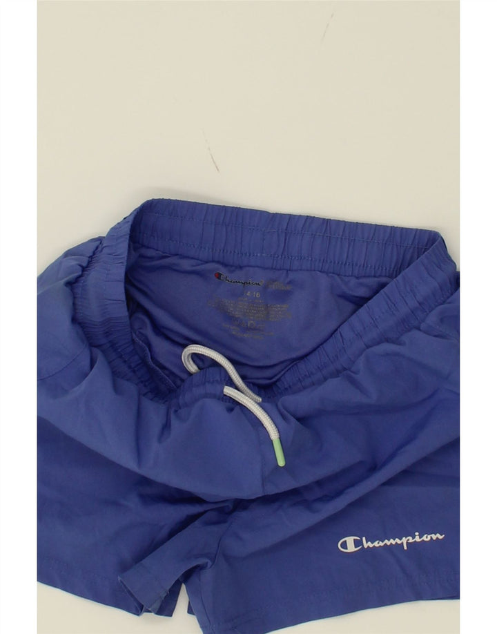 CHAMPION Boys Sport Shorts 14-15 Years Blue Polyester Vintage Champion and Second-Hand Champion from Messina Hembry 