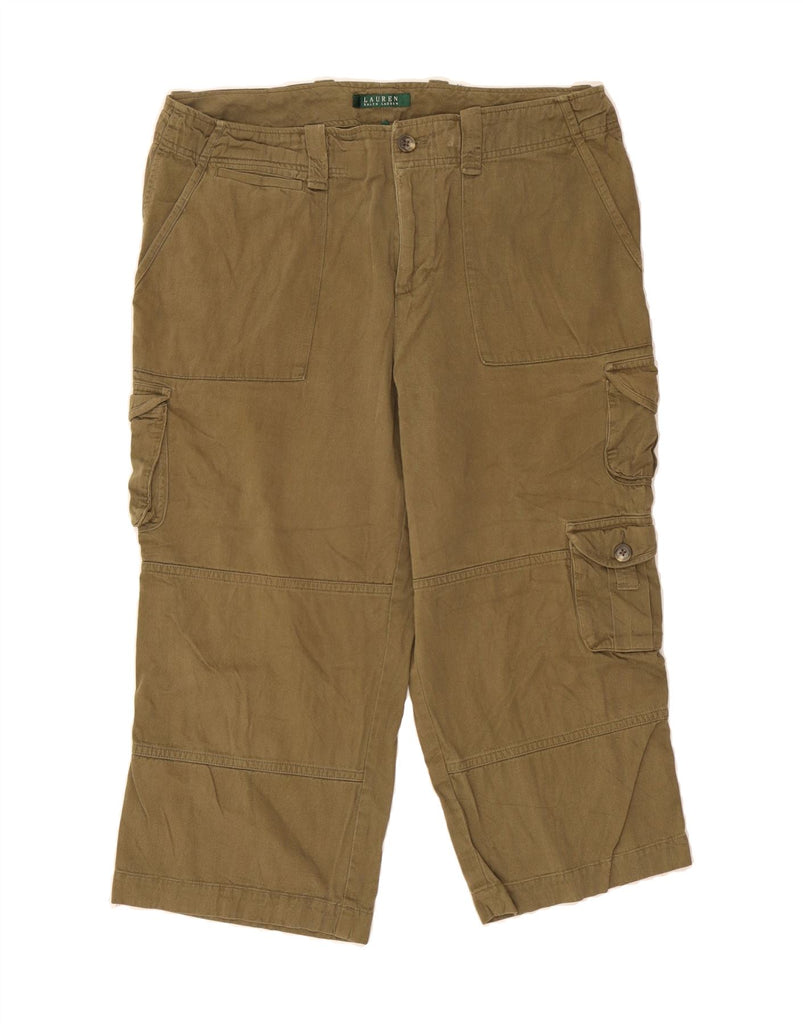 RALPH LAUREN Womens Straight Cargo Trousers US 12 Large W36 L20 Khaki Vintage Ralph Lauren and Second-Hand Ralph Lauren from Messina Hembry 