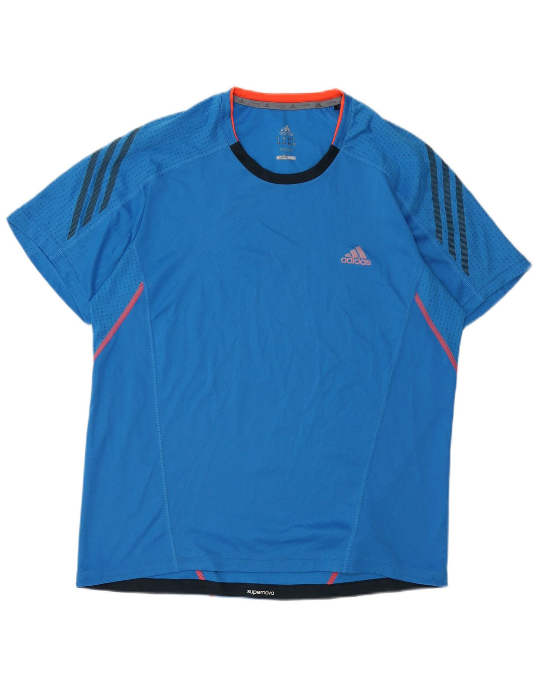 ADIDAS Mens Climalite T-Shirt Top Large Blue Polyester