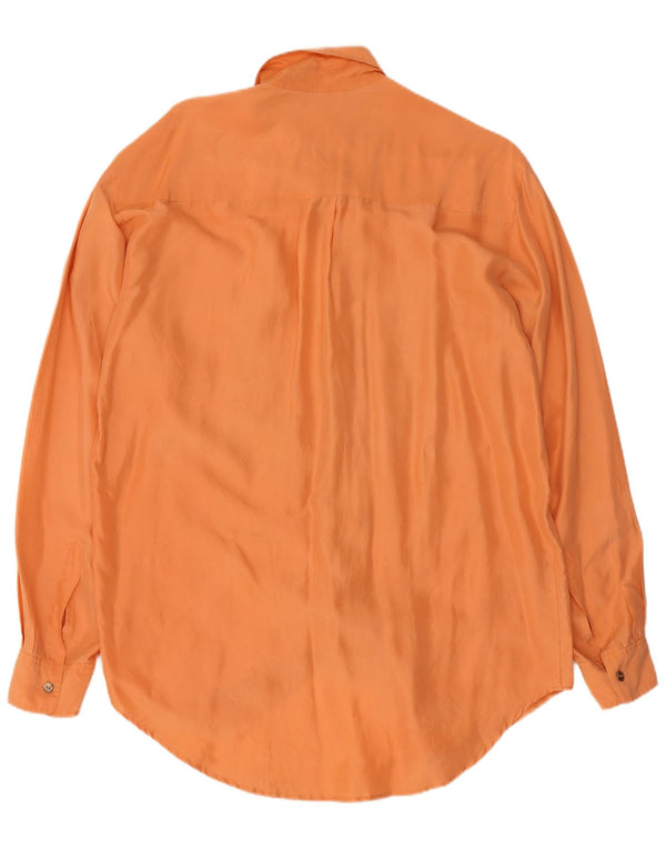 Vintage Mens Shirt Small Orange Silk