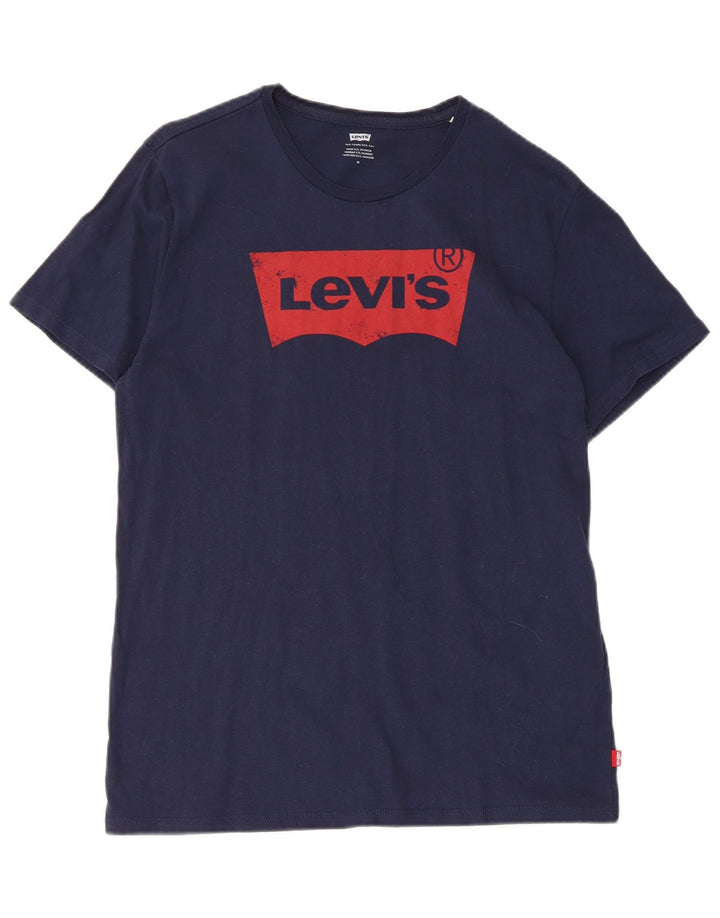Levi's Mens Graphic T-Shirt Top Medium Navy Blue Cotton