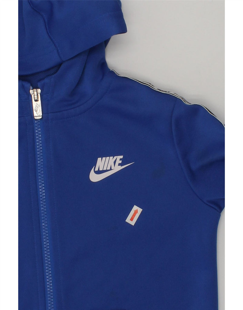 NIKE Boys Zip Hoodie Sweater 4-5 Years Blue Polyester | Vintage Nike | Thrift | Second-Hand Nike | Used Clothing | Messina Hembry 