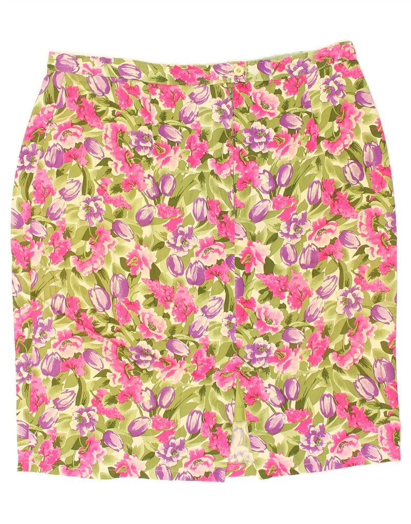 VINTAGE Womens Straight Skirt W32 Large  Pink Floral | Vintage Vintage | Thrift | Second-Hand Vintage | Used Clothing | Messina Hembry 