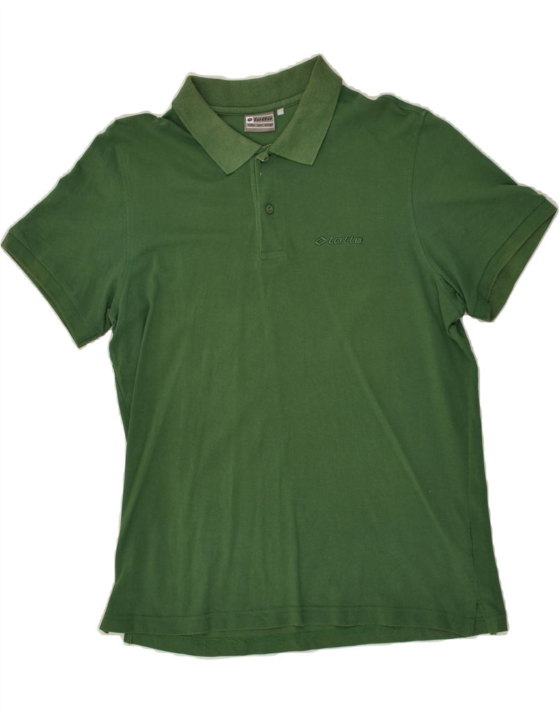 LOTTO Mens Polo Shirt Large Green Cotton | Vintage Lotto | Thrift | Second-Hand Lotto | Used Clothing | Messina Hembry 