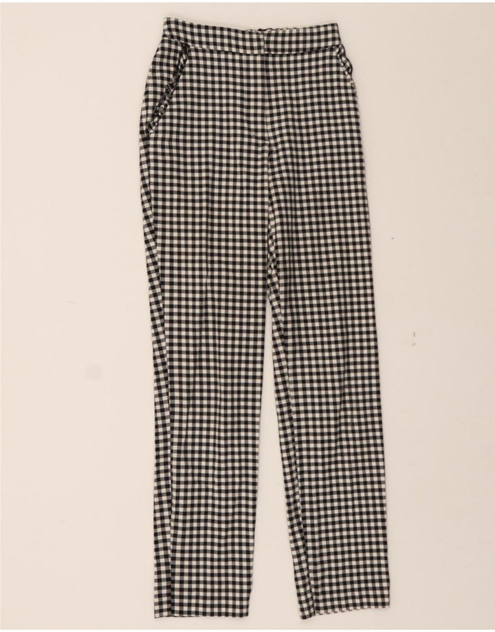 ZARA Womens Slim Chino Trousers W26 L26 Black Gingham Vintage Zara and Second-Hand Zara from Messina Hembry 