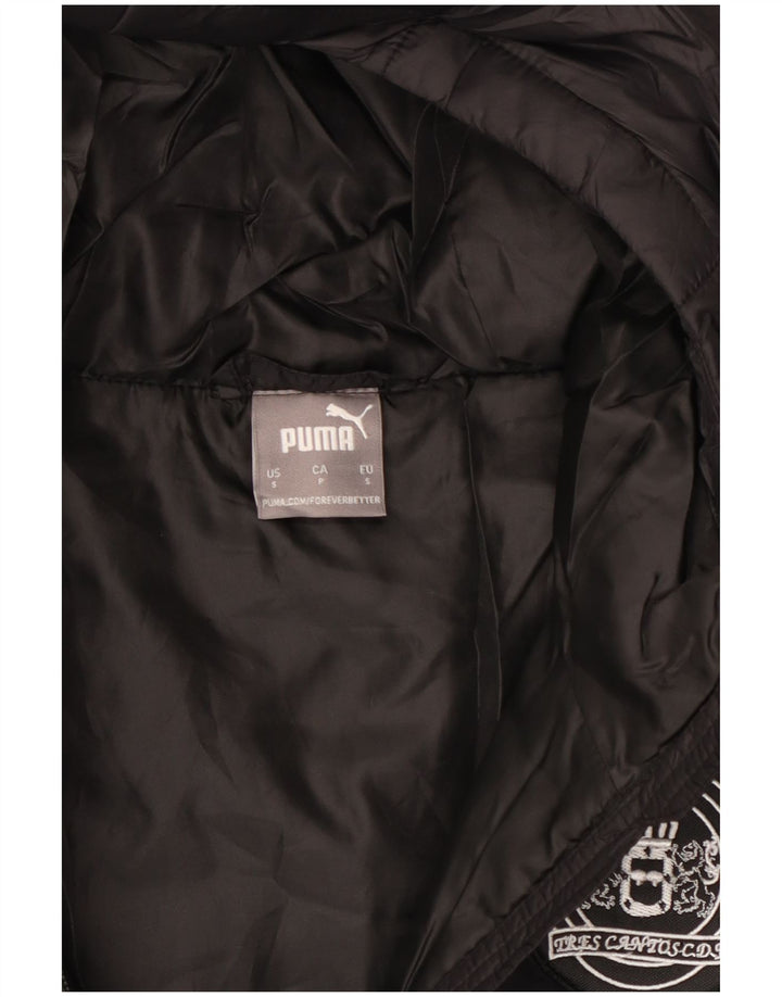 Puma Mens Hooded Padded Jacket UK 36 Small Black Nylon