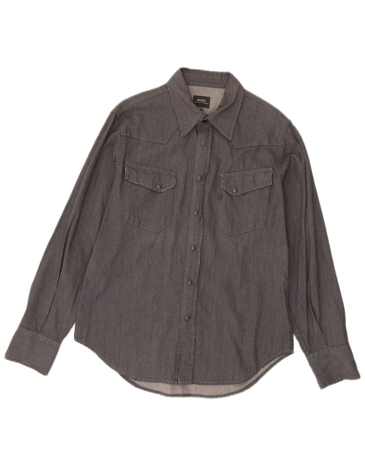 G-STAR Mens Shirt Medium Grey Cotton