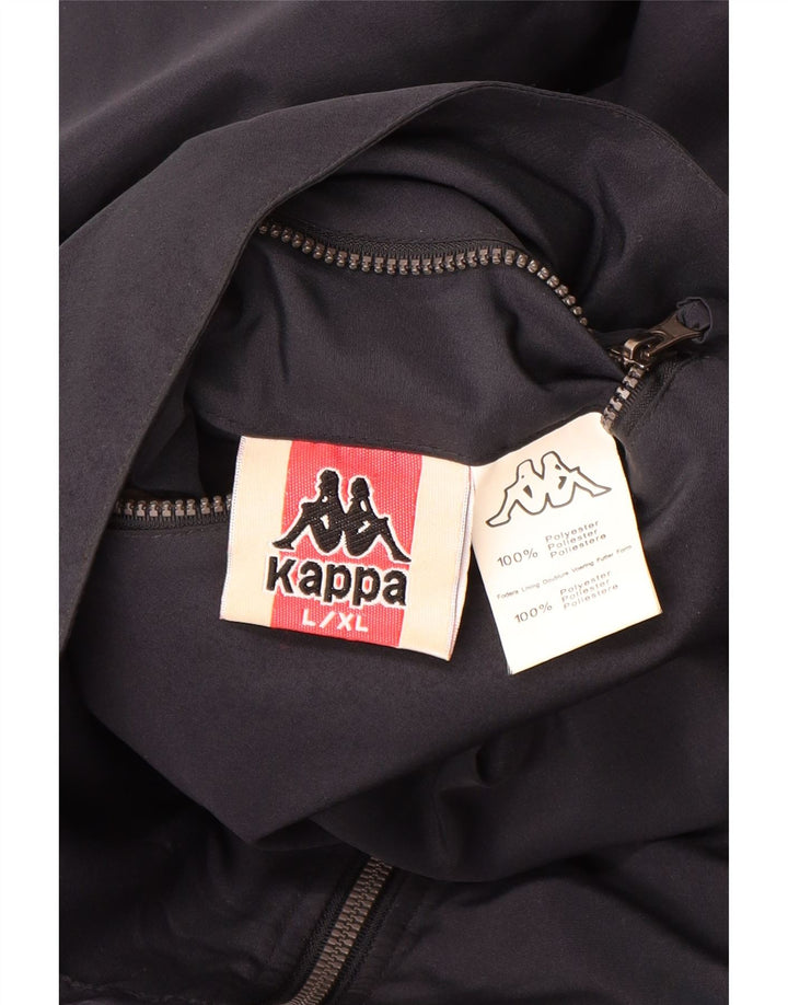 Kappa Mens Hooded Reversible Jacket UK 40 Large Navy Blue Polyester