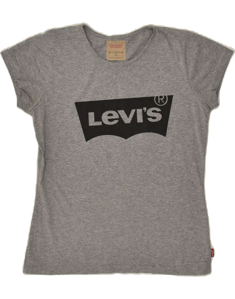 LEVI'S Girls Graphic T-Shirt Top 13-14 Years Grey Polyester | Vintage Levi's | Thrift | Second-Hand Levi's | Used Clothing | Messina Hembry 