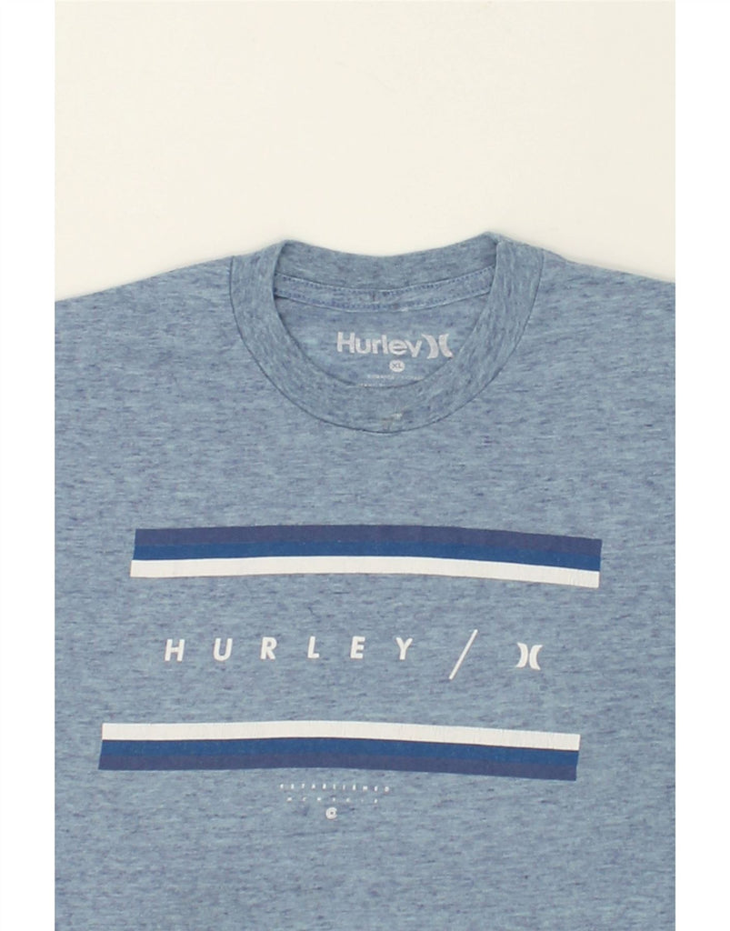 HURLEY Mens Slim Graphic T-Shirt Top XL Blue Flecked | Vintage Hurley | Thrift | Second-Hand Hurley | Used Clothing | Messina Hembry 