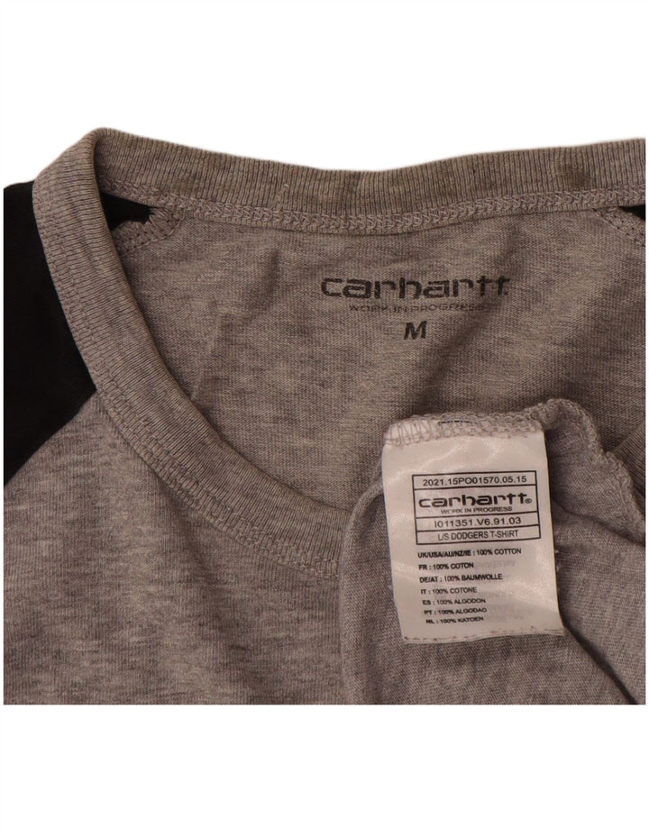 Carhartt Mens Top Long Sleeve Medium Grey Colourblock Cotton