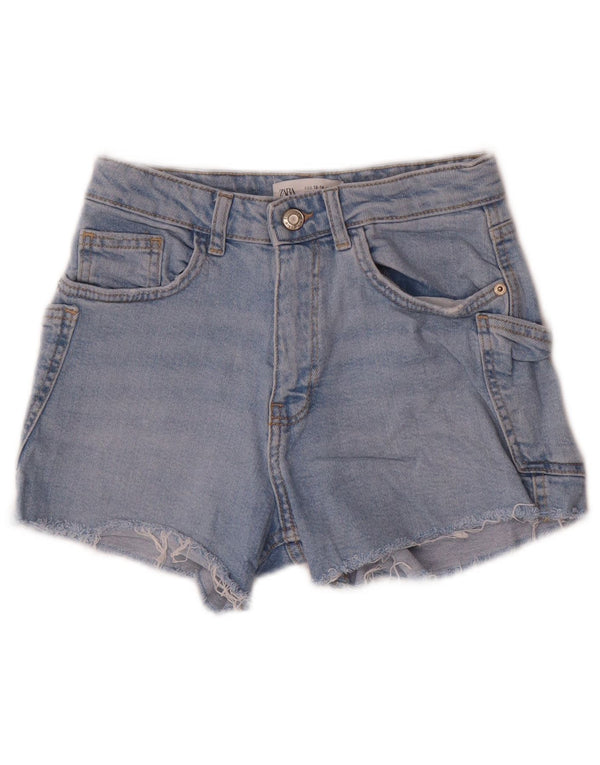 ZARA Girls Denim Shorts 13-14 Years W24  Blue