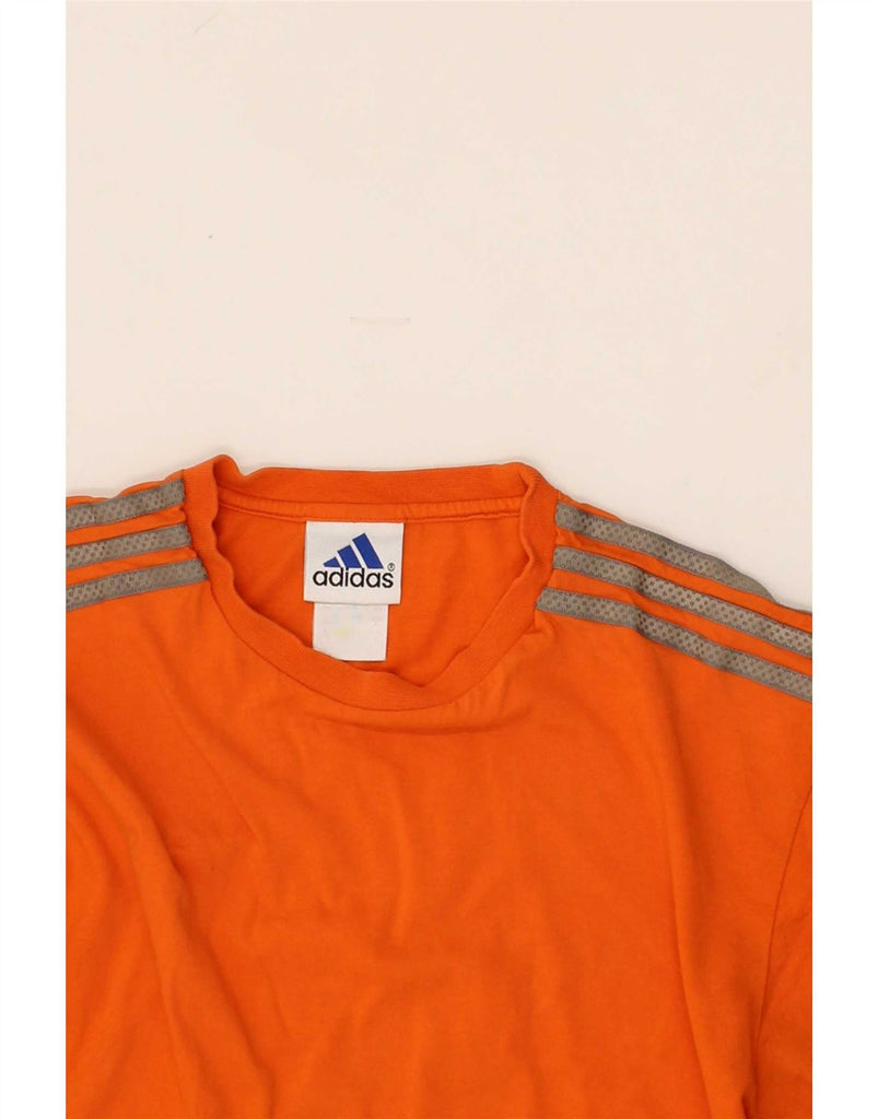 ADIDAS Mens Graphic T-Shirt Top UK 34/36 Small Orange Cotton Vintage Adidas and Second-Hand Adidas from Messina Hembry 