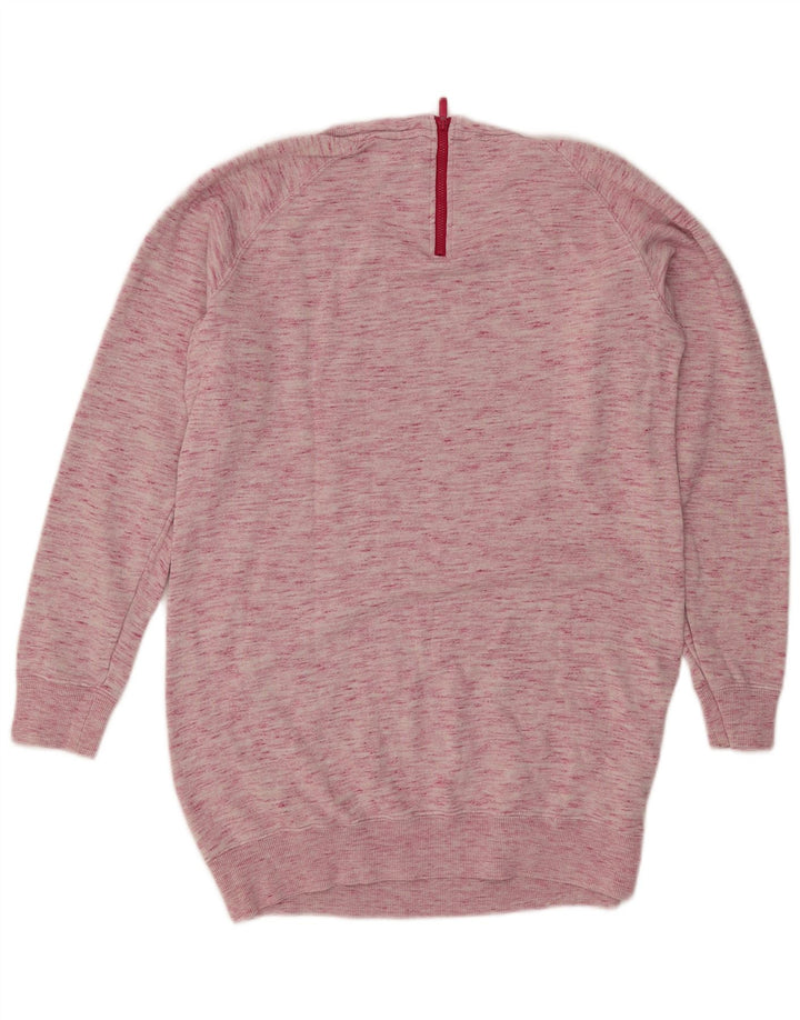 Adidas Womens Sweatshirt Jumper UK 12 Medium Pink Flecked Cotton
