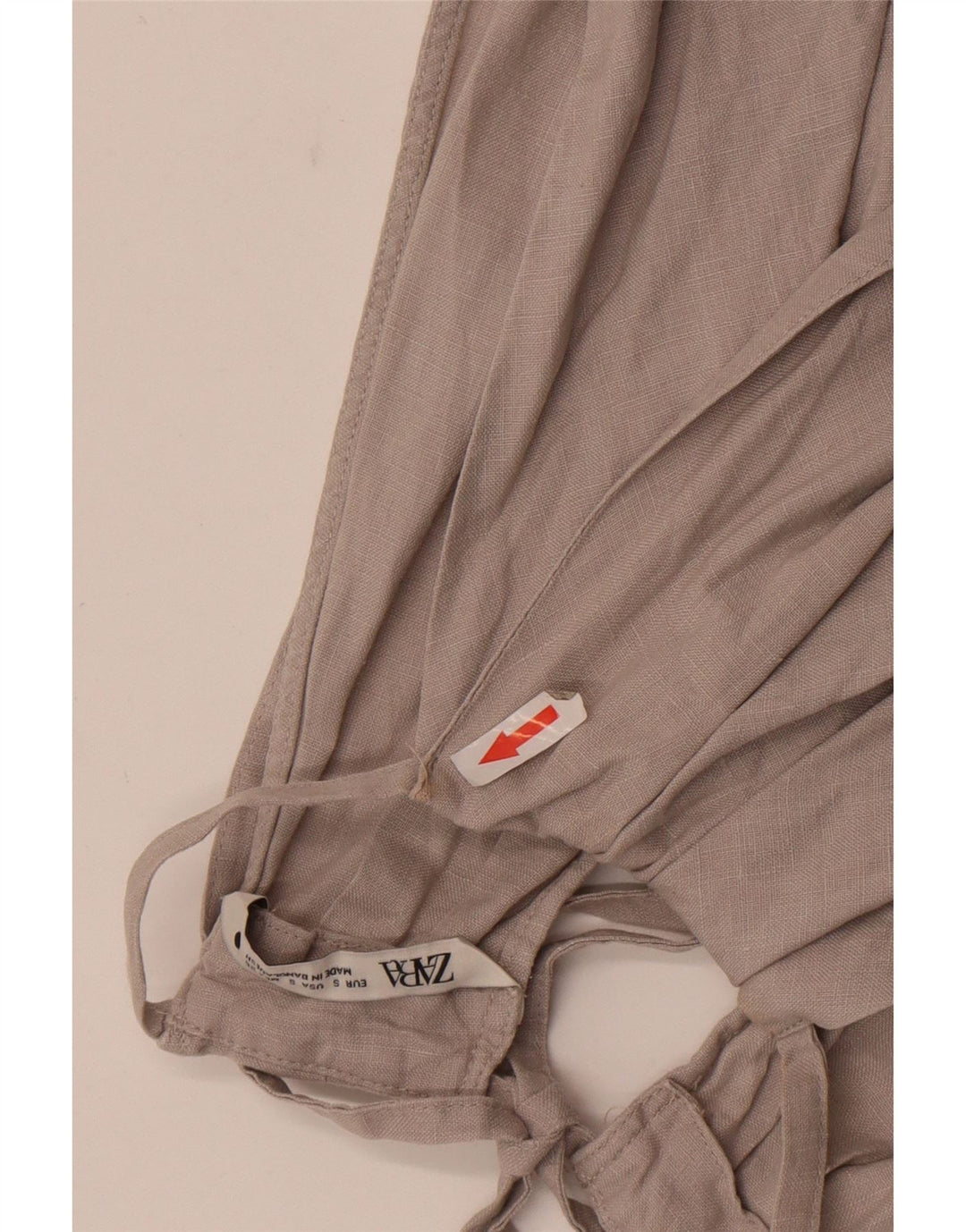 Zara Womens Halter Top UK 8 Small Grey Linen