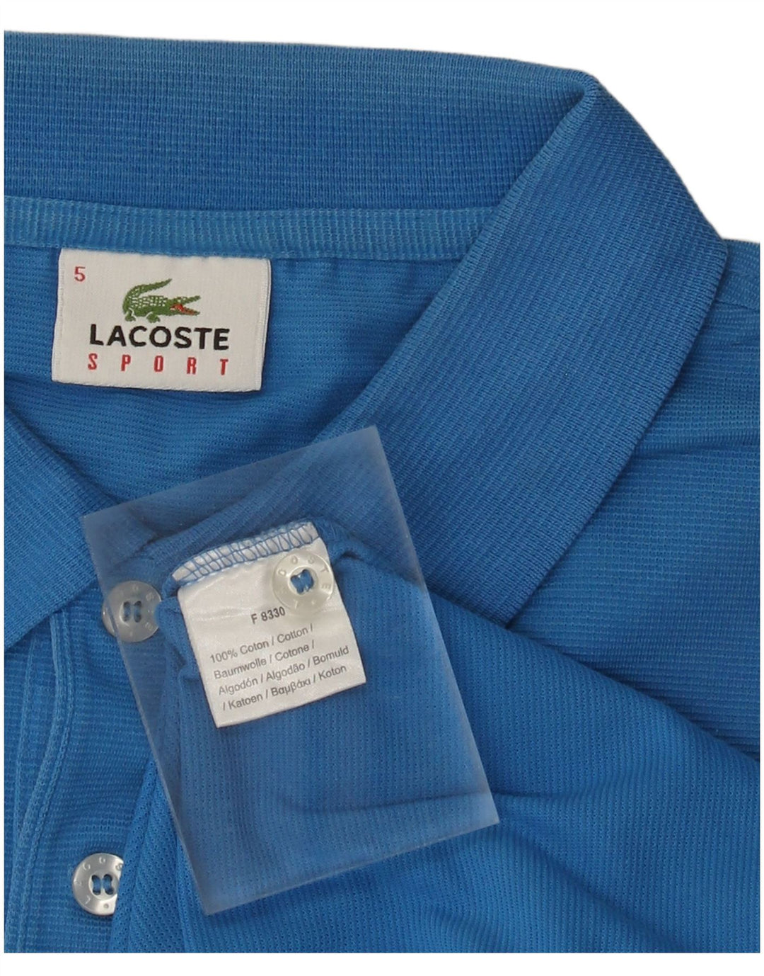 Lacoste Mens Polo Shirt Size 5 Large Blue Cotton