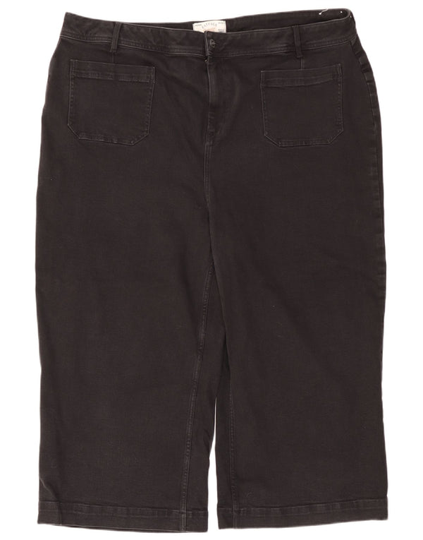 Fat Face Womens Keswick High Waist Cropped Jeans UK 22 3XL W44 L22 Black