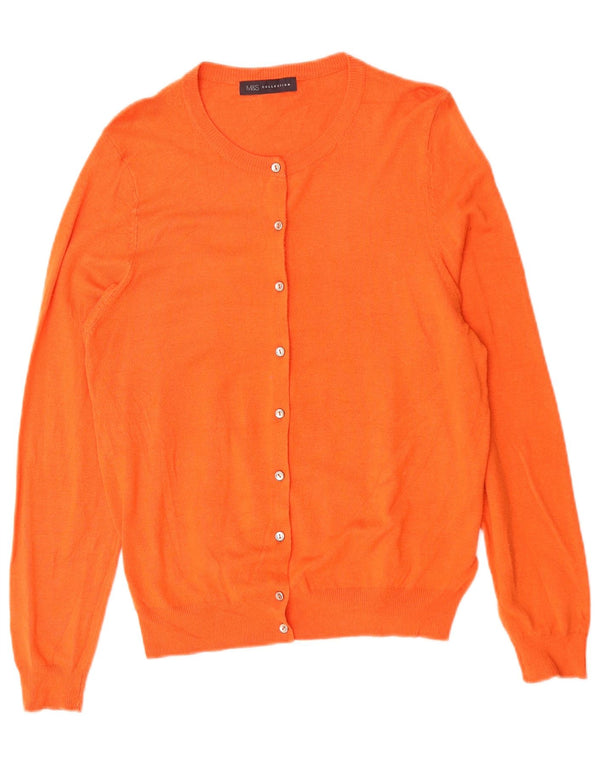 Marks & Spencer Womens Cardigan Sweater UK 16 Large Orange Viscose
