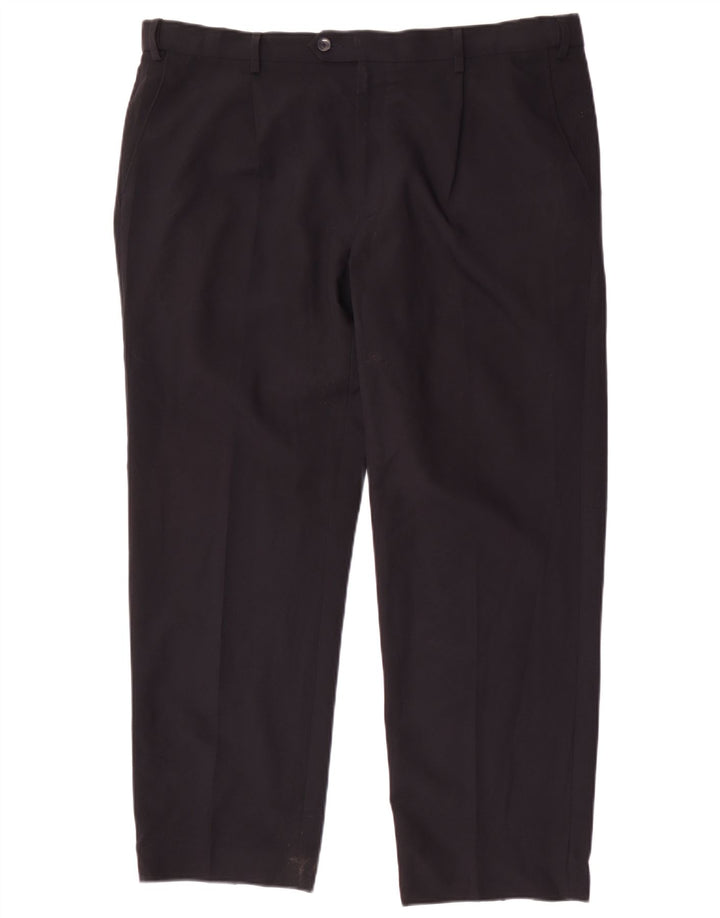 Marks & Spencer Mens Regular Fit Suit Trousers W40 L29 Navy Blue Polyester