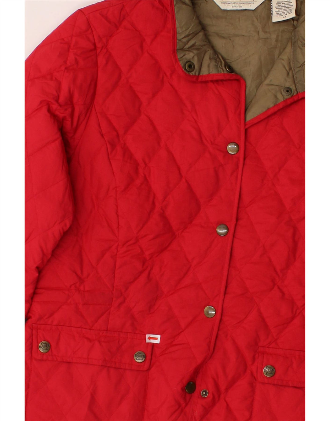 EDDIE BAUER Womens Quilted Jacket UK 14 Medium Red Polyester Vintage Eddie Bauer and Second-Hand Eddie Bauer from Messina Hembry 