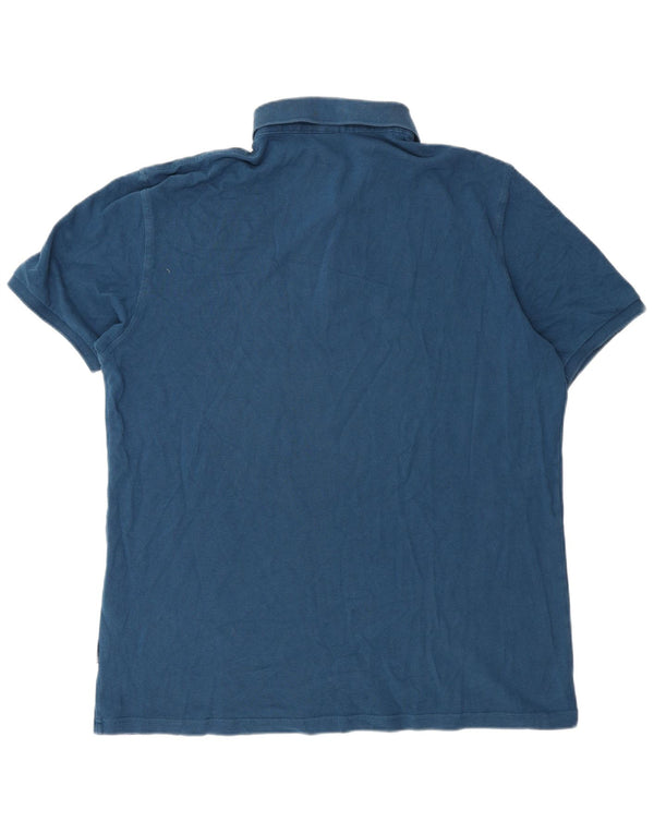 Napapijri Mens Polo Shirt 2XL Blue Cotton