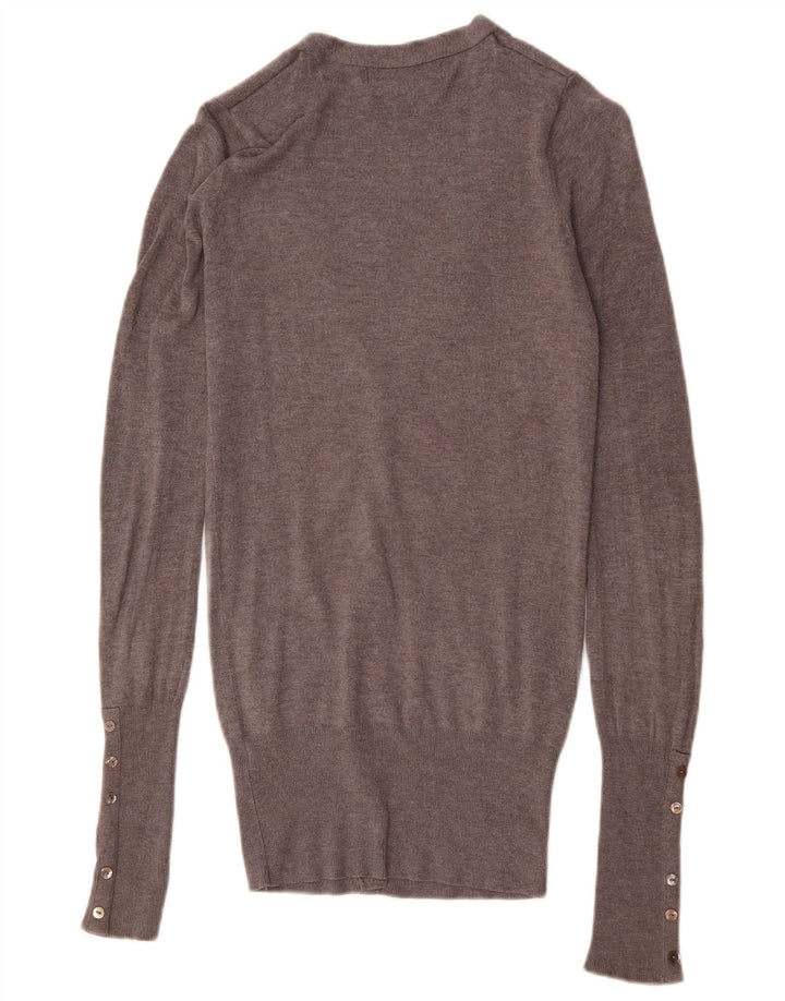 Zara Womens Cardigan Sweater UK 12 Medium Grey Rayon
