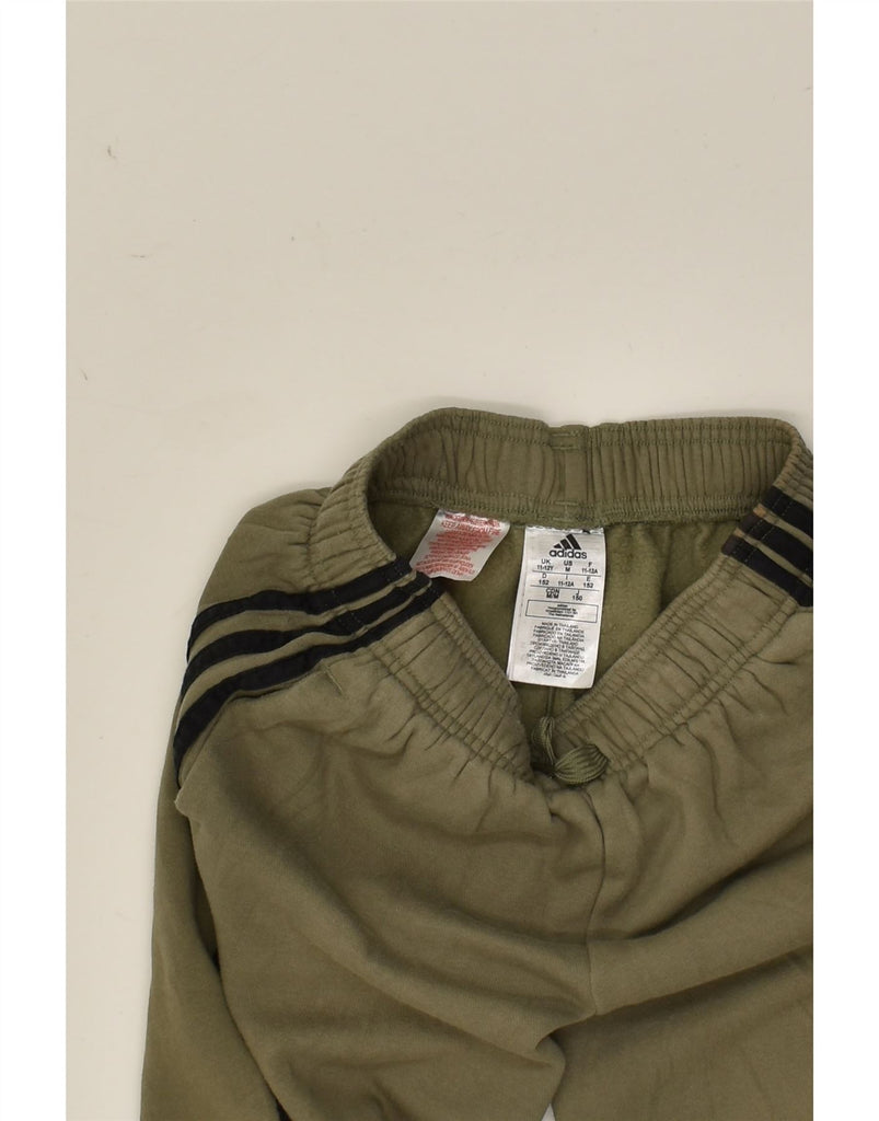 ADIDAS Boys Tracksuit Trousers Joggers 11-12 Years  Green Cotton | Vintage Adidas | Thrift | Second-Hand Adidas | Used Clothing | Messina Hembry 