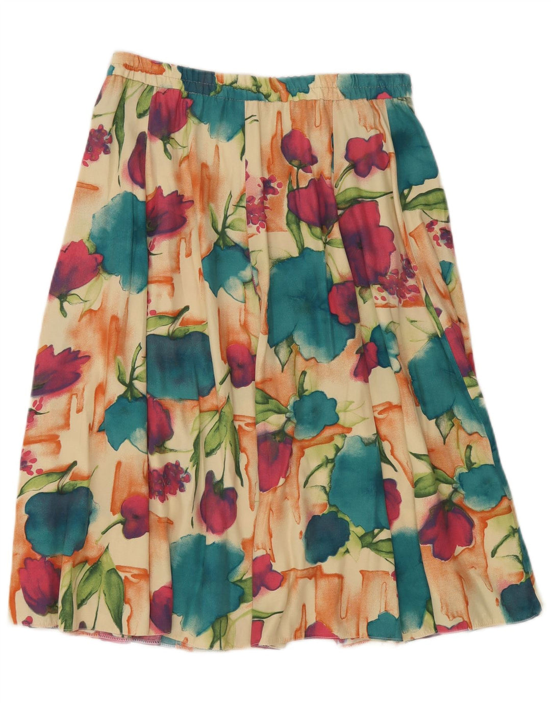 VINTAGE Womens A-Line Skirt W32 Large Multicoloured Floral