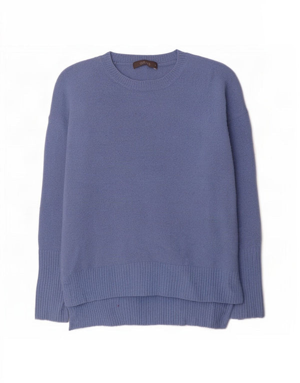 Oasis Womens Oversized Boat Neck Jumper Sweater UK 10 Small Blue Acrylic