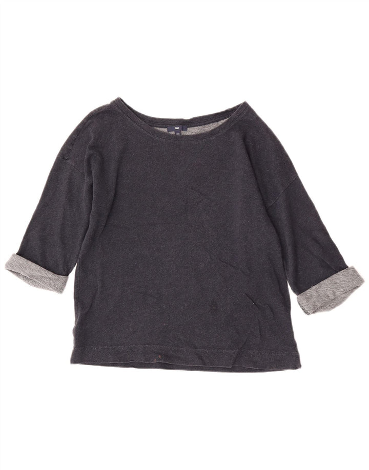 Gap Womens Oversized Top 3/4 Sleeve UK 10 Small Navy Blue Cotton