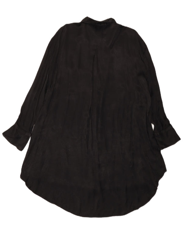 Zara Womens Oversized Shirt Dress UK 10 Small Black Viscose