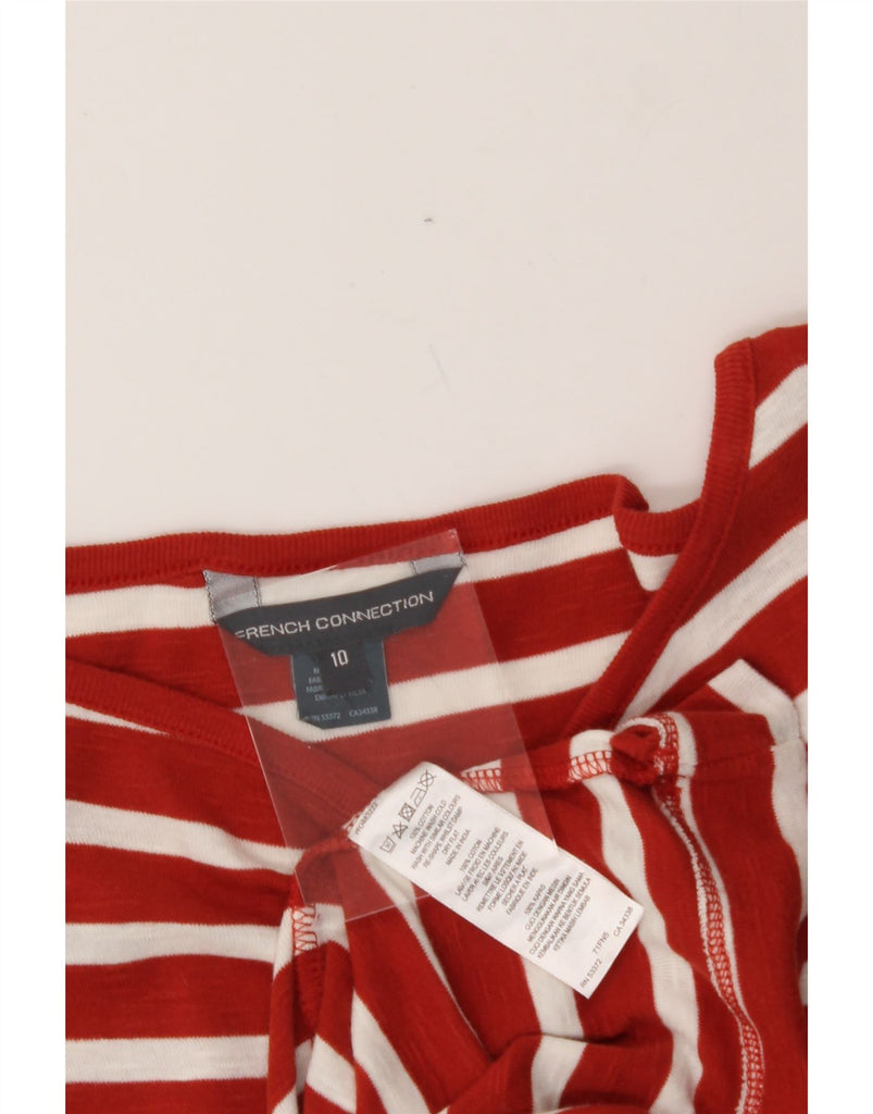 FRENCH CONNECTION Womens T-Shirt Dress UK 10 Small Red Striped Cotton Vintage French Connection and Second-Hand French Connection from Messina Hembry 