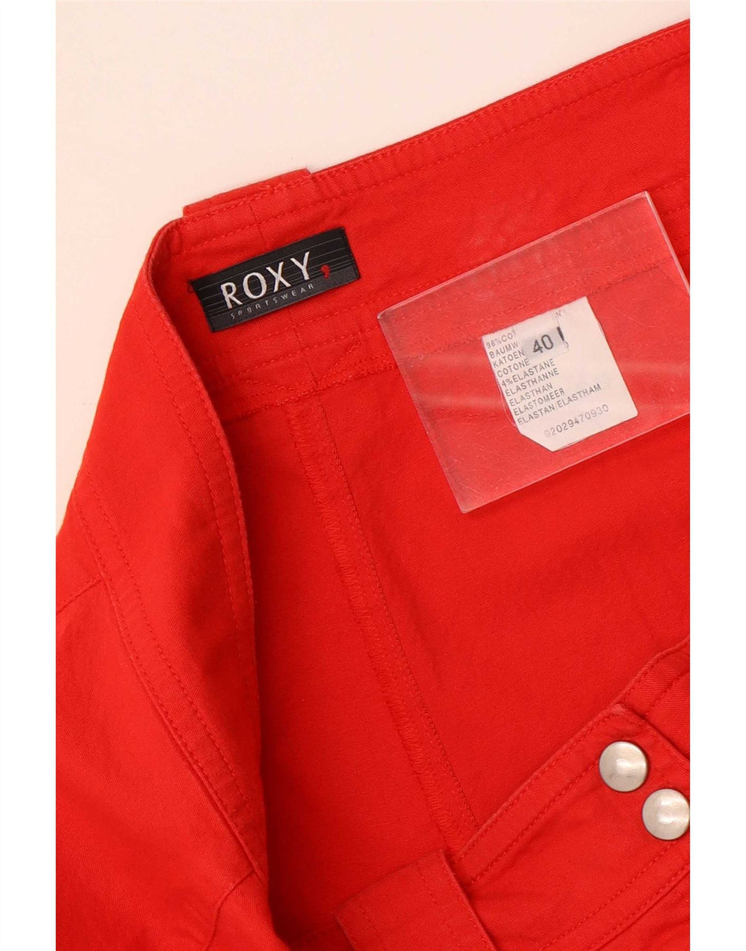 Roxy Womens Straight Cropped Trousers EU 40 Medium W30 L23 Red Cotton