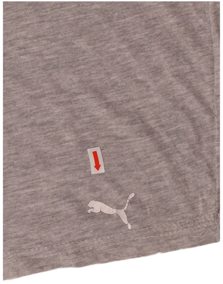 PUMA Womens T-Shirt Top UK 14 Large Grey Cotton