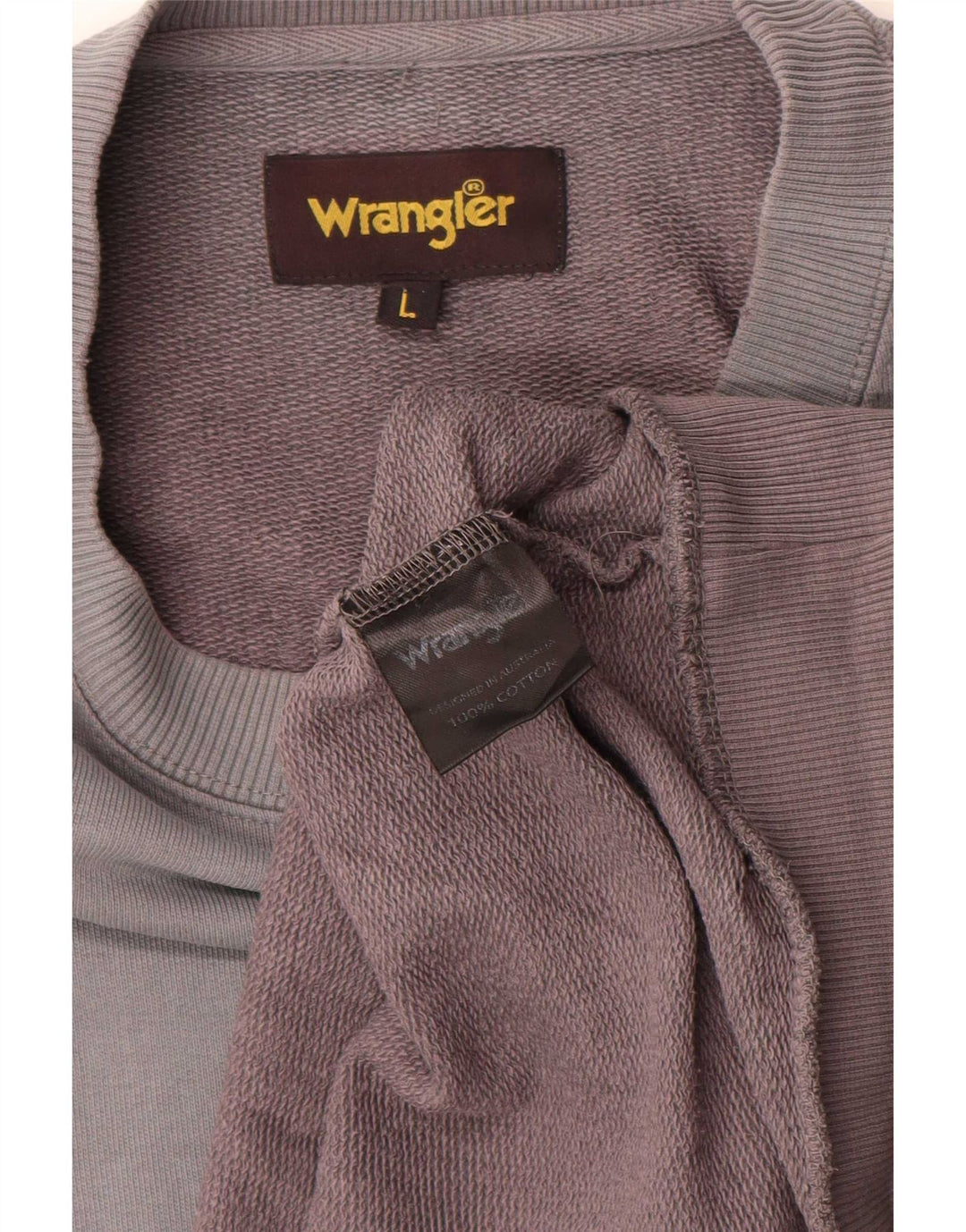 Wrangler Mens Graphic Sweatshirt Jumper Large Grey Cotton
