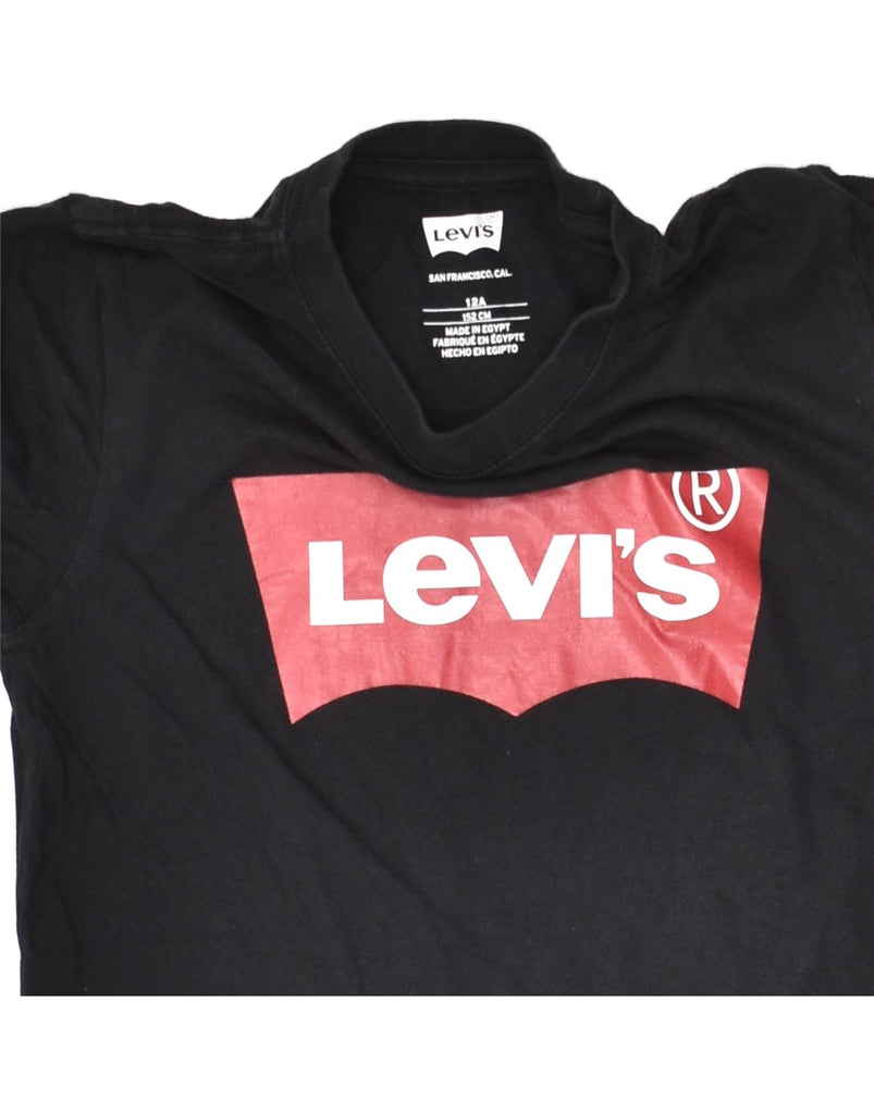 LEVI'S Boys Graphic T-Shirt Top 11-12 Years Black Cotton | Vintage Levi's | Thrift | Second-Hand Levi's | Used Clothing | Messina Hembry 