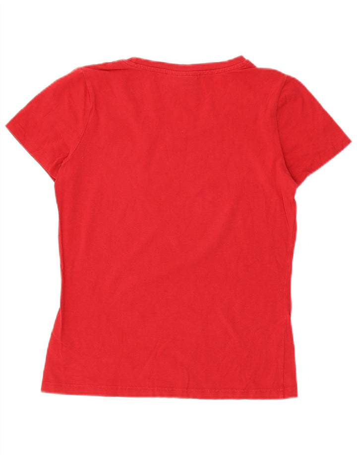 Ellesse Womens Graphic T-Shirt Top UK 12 Medium Red Cotton