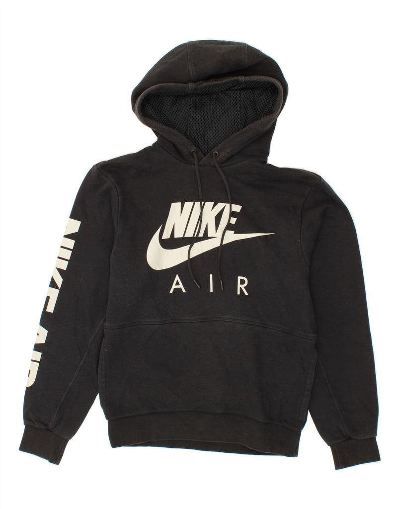 NIKE Womens Graphic Oversized Hoodie Jumper UK 6 XS Black Cotton Vintage Nike and Second-Hand Nike from Messina Hembry 