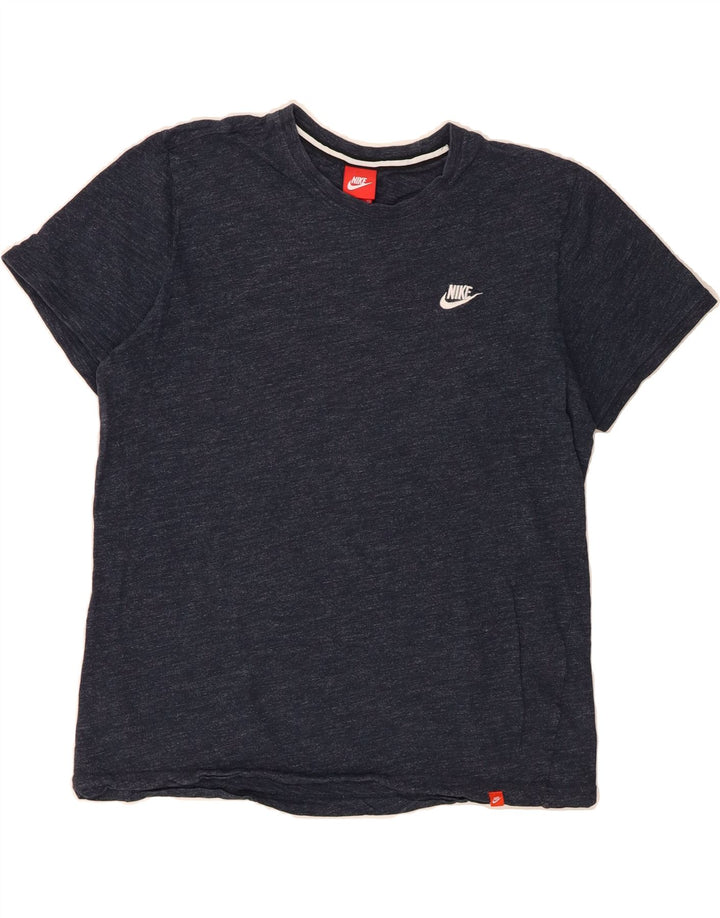 NIKE Mens T-Shirt Top XL Navy Blue Flecked Cotton Vintage Nike and Second-Hand Nike from Messina Hembry 