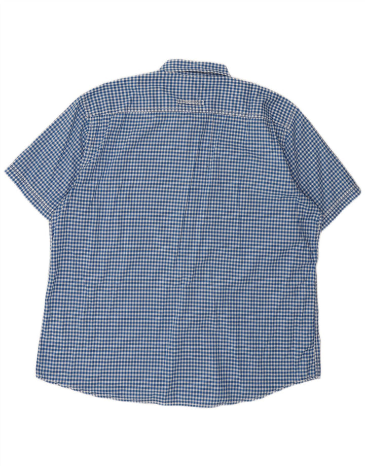 Camel Active Mens Short Sleeve Regular Fit Shirt 2XL Blue Gingham Cotton