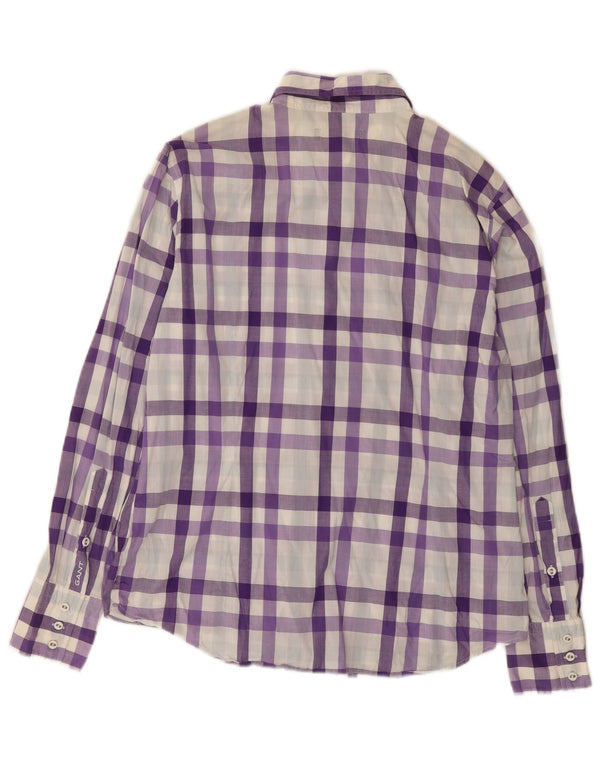 Gant Womens Shirt UK 18 XL Purple Check Cotton