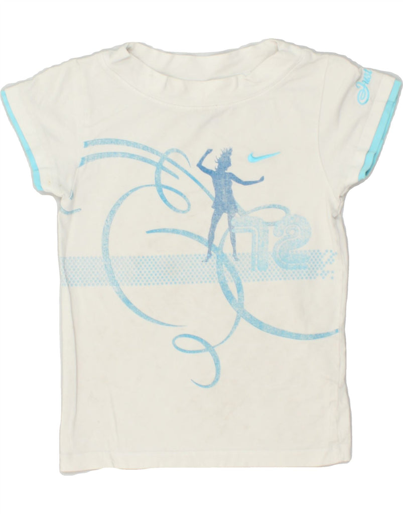 NIKE Girls Graphic T-Shirt Top 11-12 Years Medium White | Vintage Nike | Thrift | Second-Hand Nike | Used Clothing | Messina Hembry 