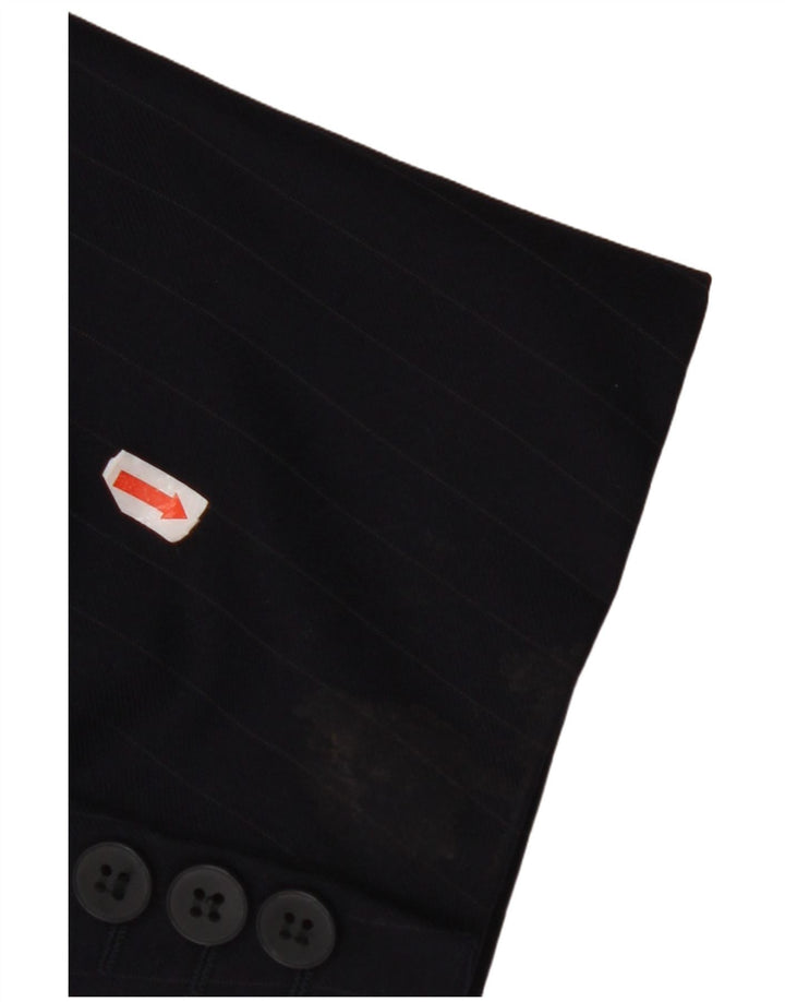 JAEGER Mens Double Breasted Blazer Jacket EU 58 4XL Navy Blue Striped