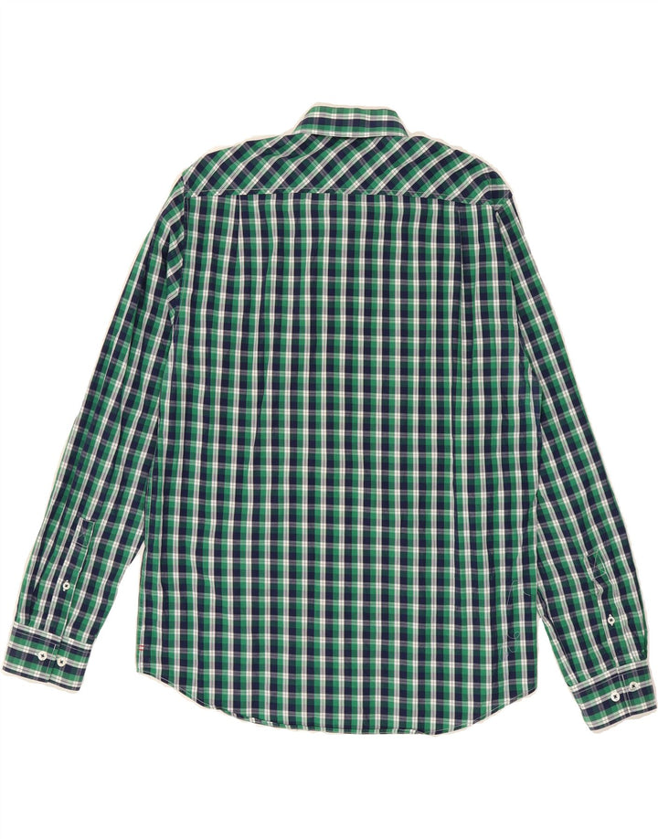 PIERRE CARDIN Mens Shirt Medium Green Check Cotton Vintage Pierre Cardin and Second-Hand Pierre Cardin from Messina Hembry 