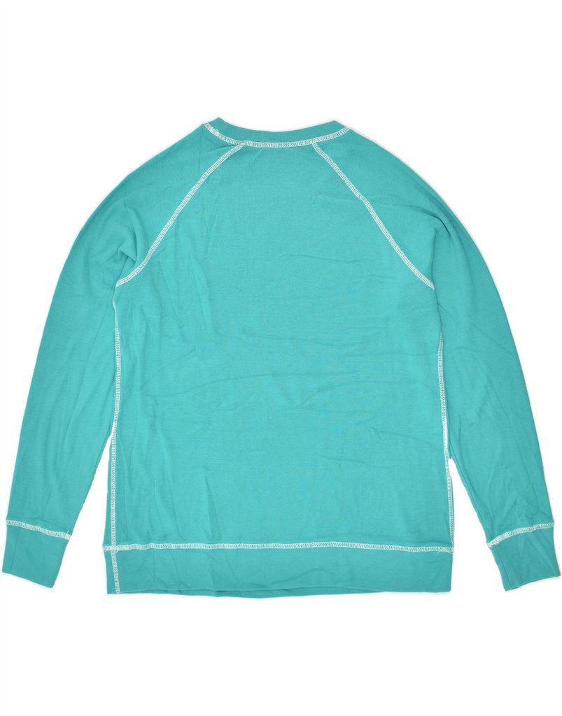 EDDIE BAUER Womens Sweatshirt Jumper UK 16 Large Turquoise Cotton | Vintage Eddie Bauer | Thrift | Second-Hand Eddie Bauer | Used Clothing | Messina Hembry 